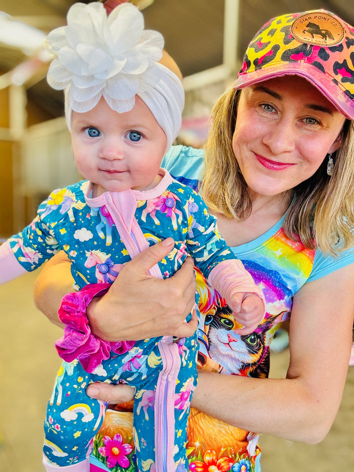 Ribbon Ponies Bamboo Baby Romper - Sample Drop 3-18 mos