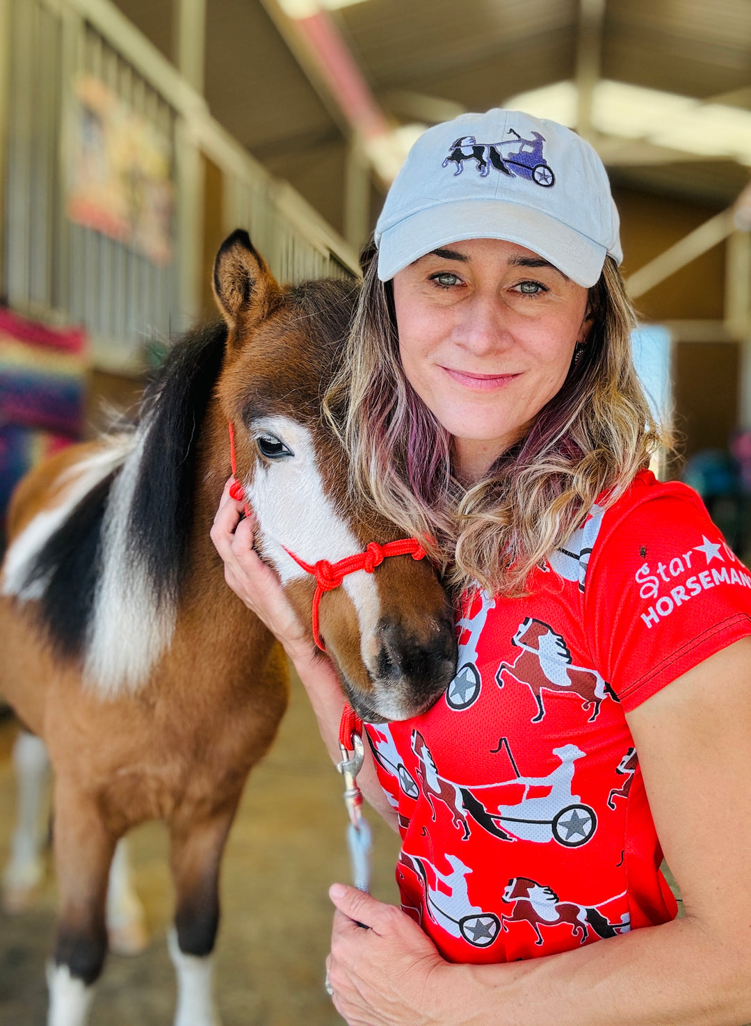 Red Pinto Pony All-Over Print Women's UV Sun Shirt