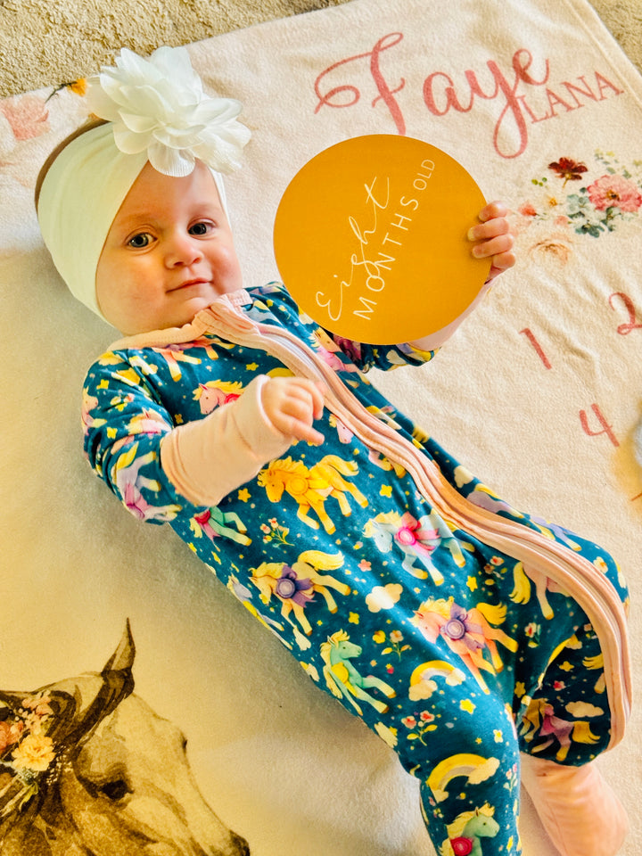 Ribbon Ponies Bamboo Baby Romper - Sample Drop 3-18 mos