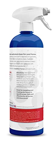 Vetericyn FoamCare Medicated Horse Shampoo | Sprayable Equine Shampoo with Ketoconazole for Healing Relief from Itchy Skin, Fungal Issues, Ring Worm, and More. 32 fl oz.