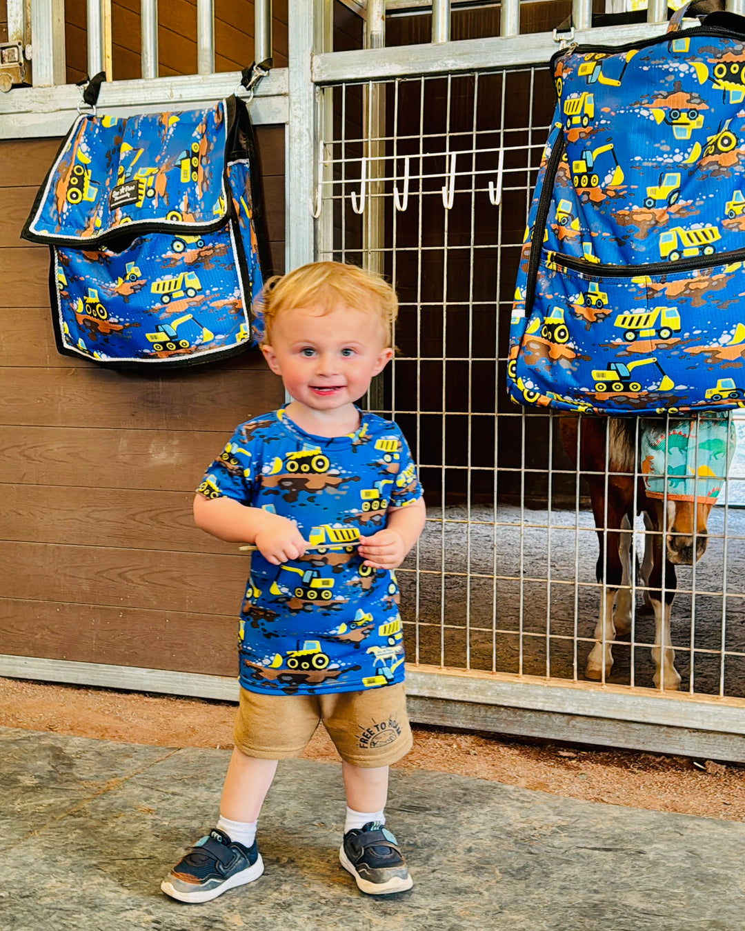 Yellow Construction Truck Kids T-Shirt 