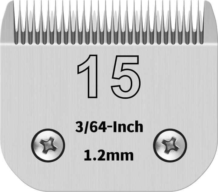 Detachable Pet Dog Grooming Clipper Ceramic Blades,Compatible with Size-15 Cut Length 3/64-Inch(1.2mm),Compatible with Oster A5,Wahl KM Series Clippers