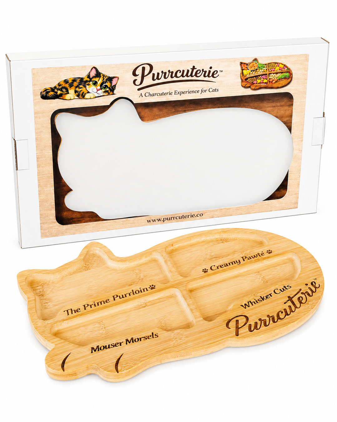 PURRCUTERIE Bamboo Charcuterie Cat Board