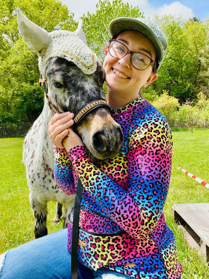Women's Rainbow Cheetah Leopard Print UV Sun Shirt