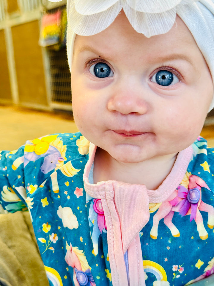 Ribbon Ponies Bamboo Baby Romper - Sample Drop 3-18 mos