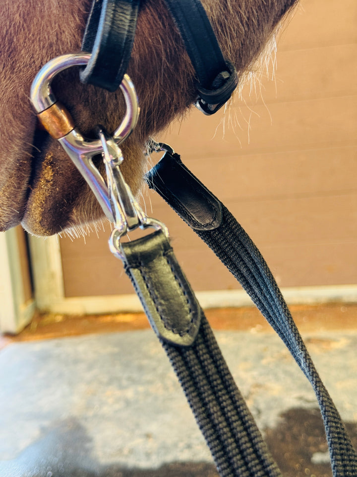 Miniature Horse Leather Combo Traditional Bridle & 8’ Reins Set