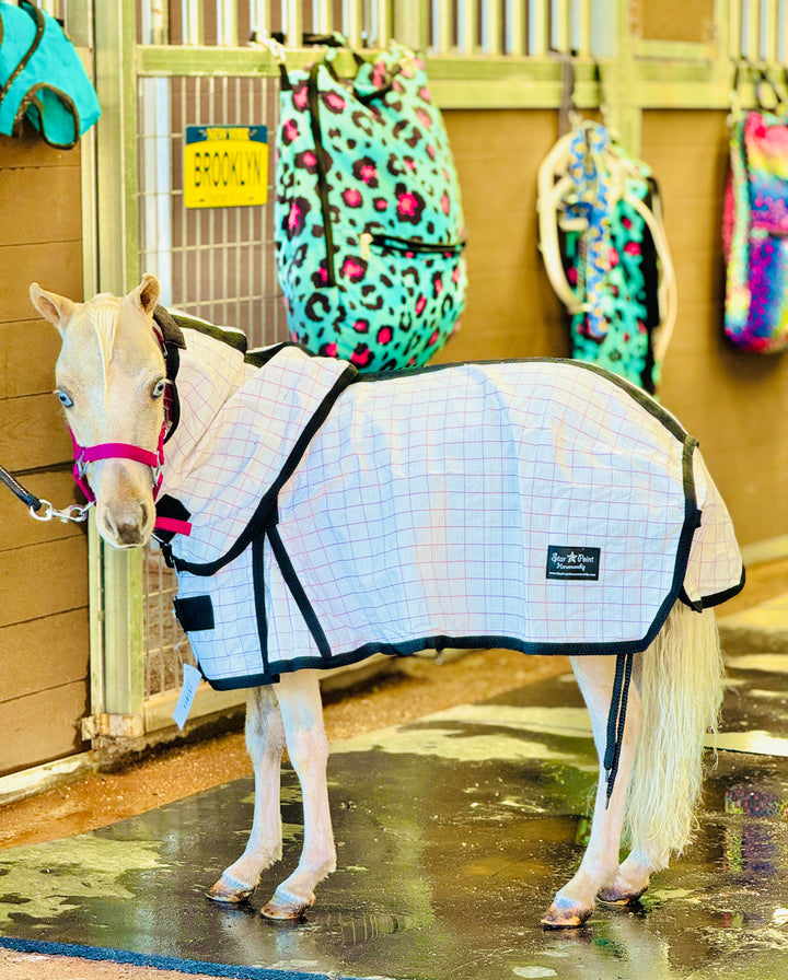 Miniature Horse Cotton Hooded Stable Show Sheet - 34-50"