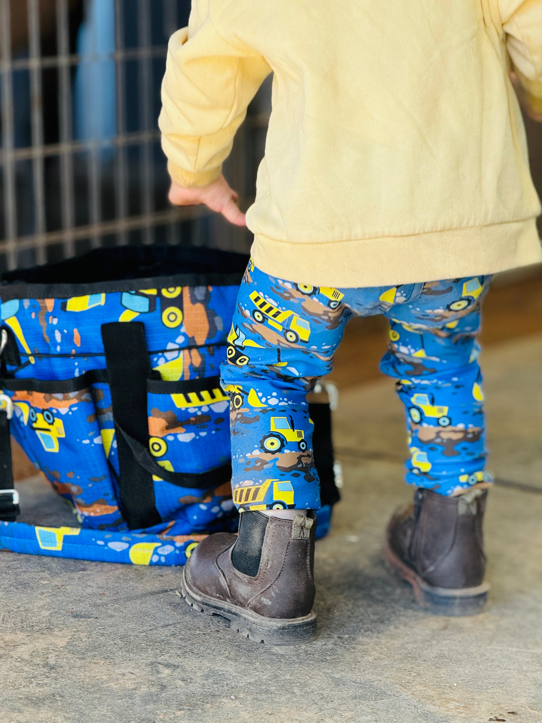 Yellow Construction Truck Kid's Leggings 2T-7