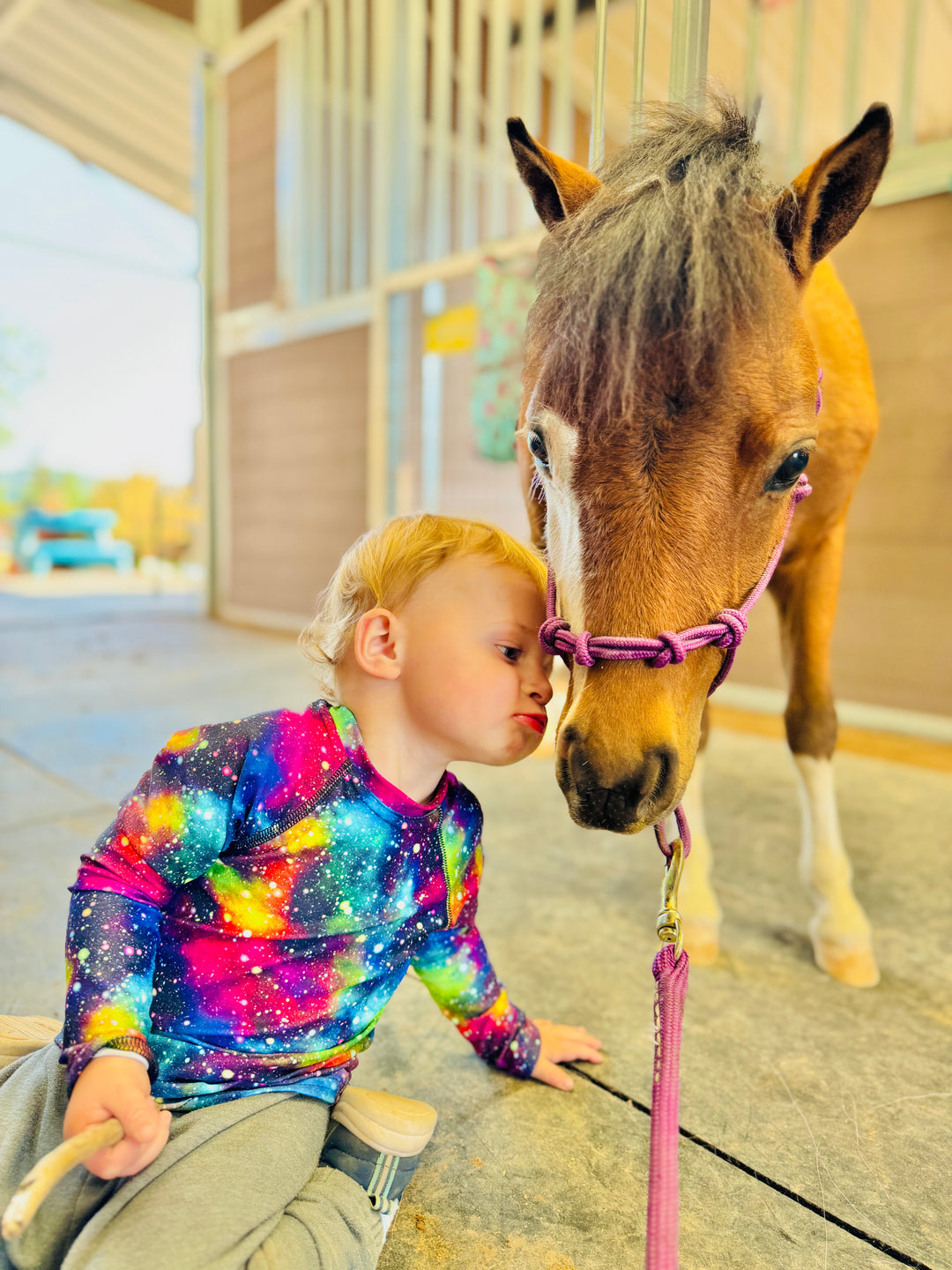 Rainbow Galaxy Kids Long Sleeve UV Sun Shirt 2T-7