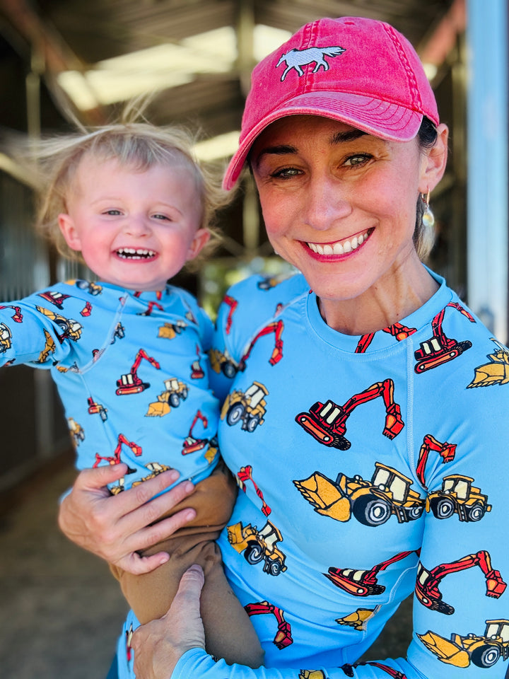 Orange Excavator Women's Long Sleeve Sun Shirt