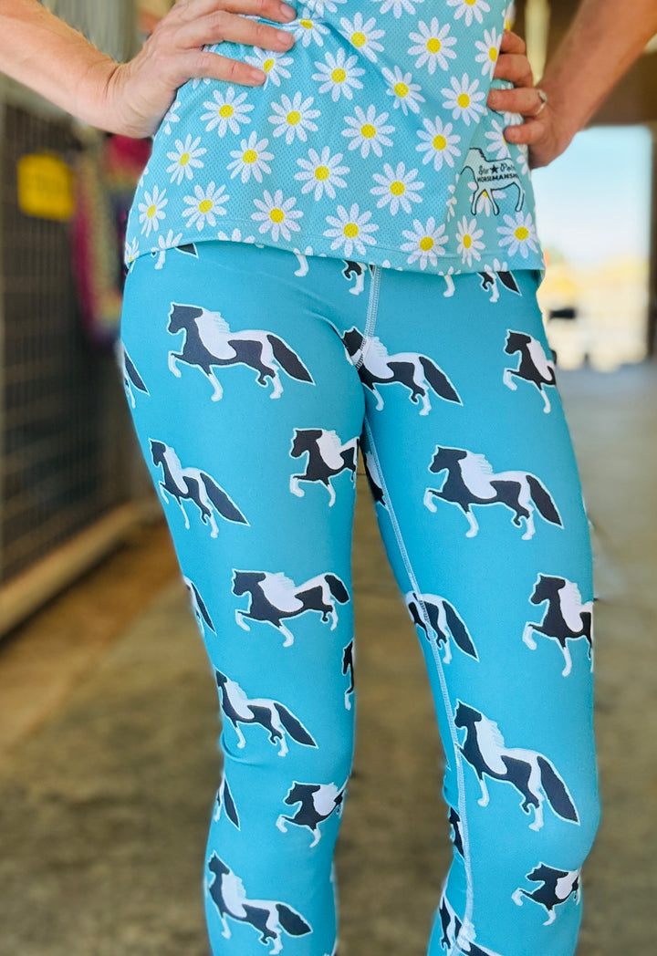 Pinto Pony Women's Yoga Leggings - Dark Teal