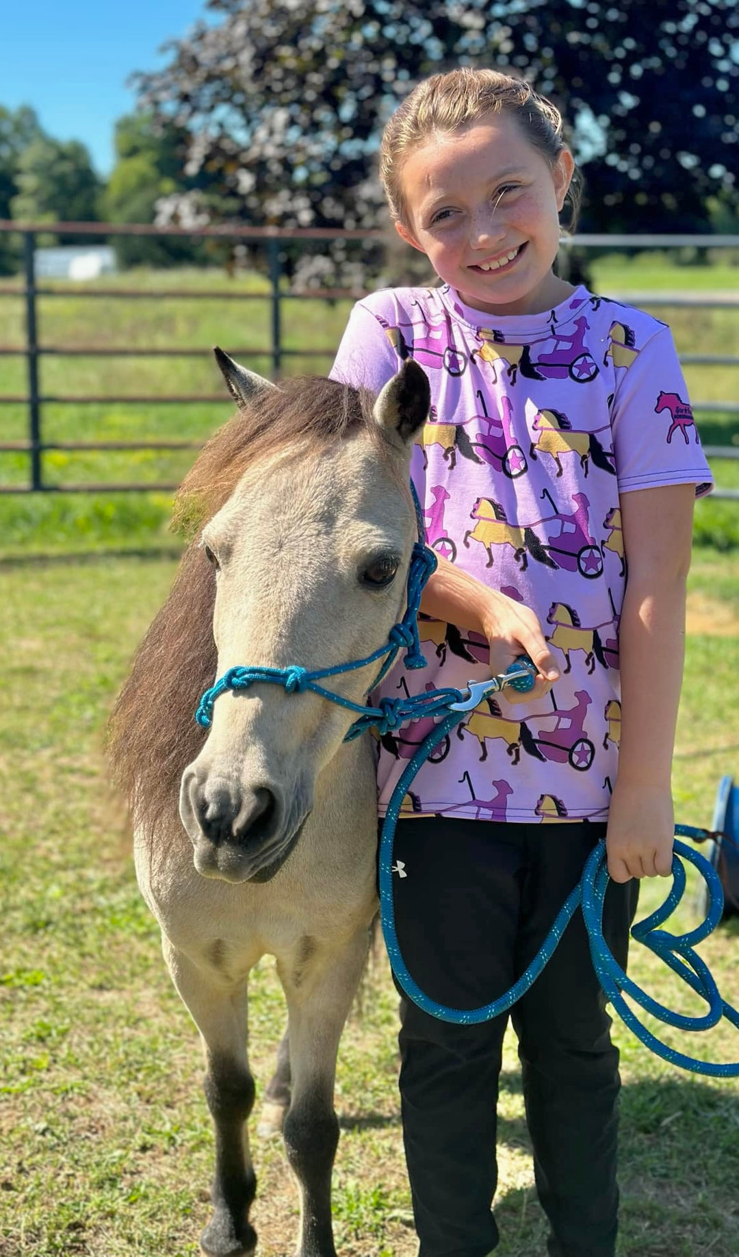 Pink Buckskin Driving Pony Girl's T-Shirt 8-16