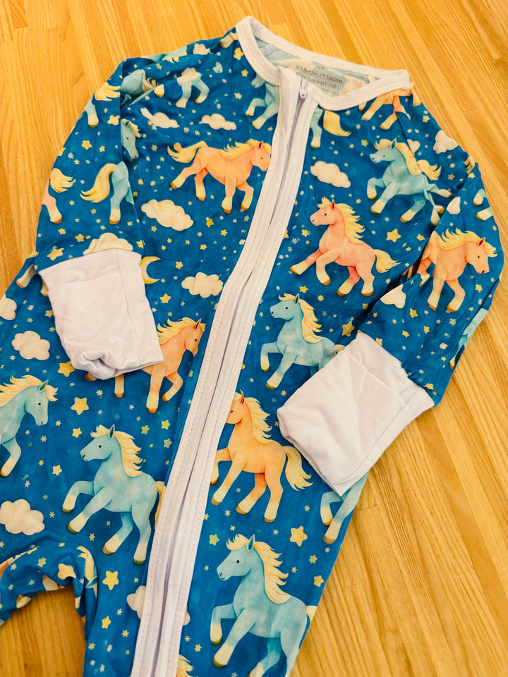 Moonlight Ponies Bamboo Baby Romper - Sample Drop 0-12 mos