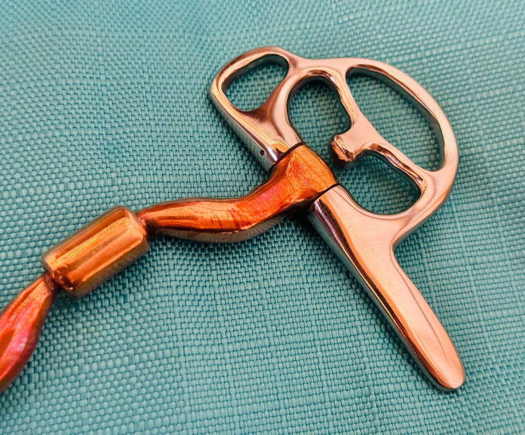 Miniature Horse Low Port Correctional Copper Mouth Bit 3.5"