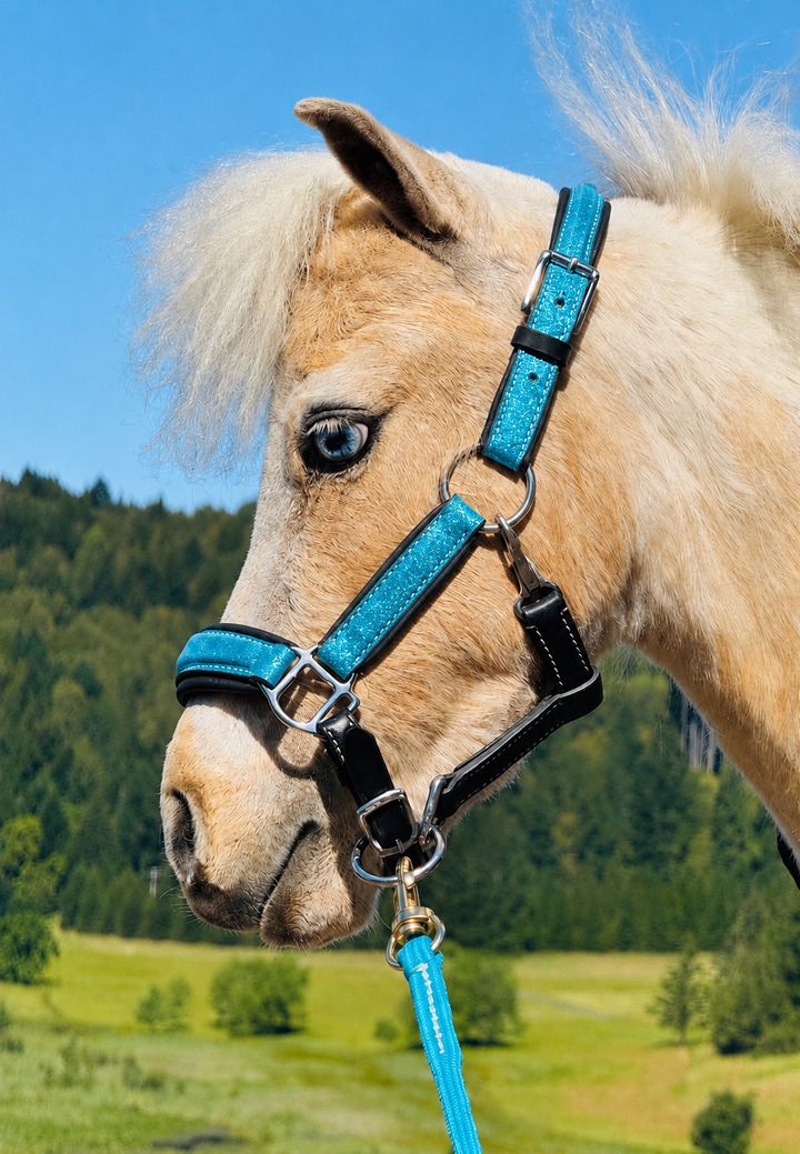 Star Point Sparkle Glitter & Leather Halter