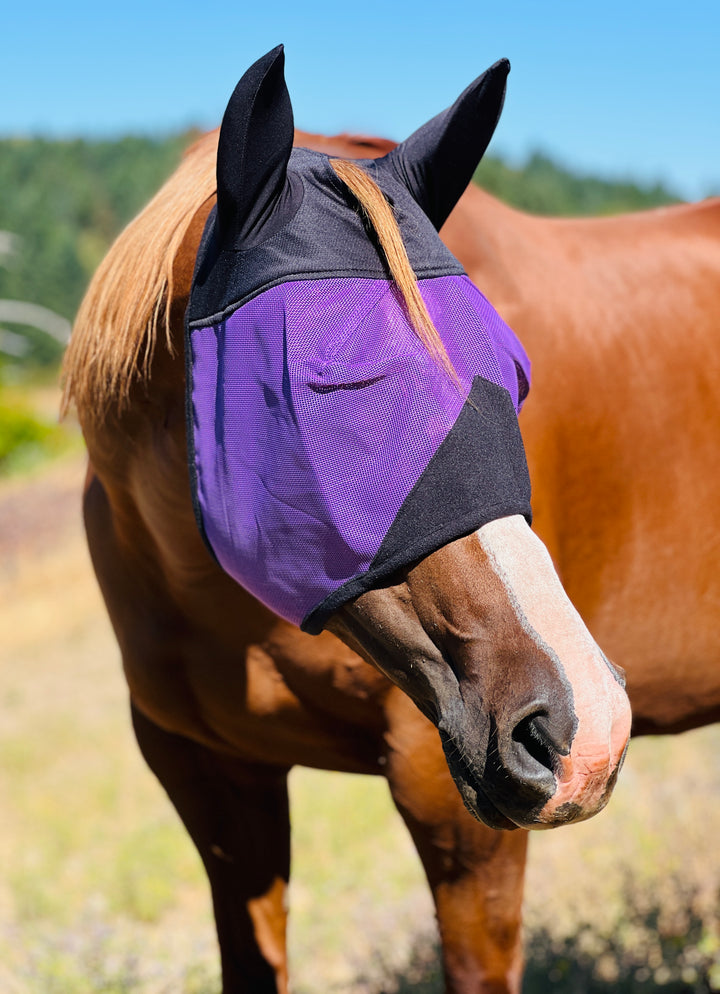 UV Fly Mask w/Ears - Mini to Horse Size