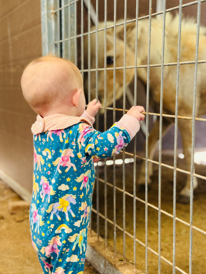 Ribbon Ponies Bamboo Baby Romper - Sample Drop 3-18 mos
