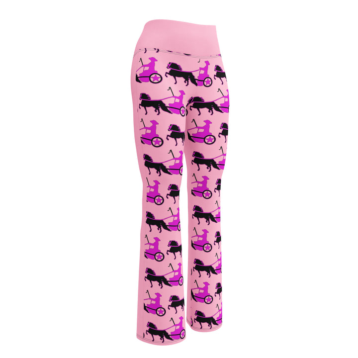Women's Pink Driving Pony Flare Leggings w/Pocket