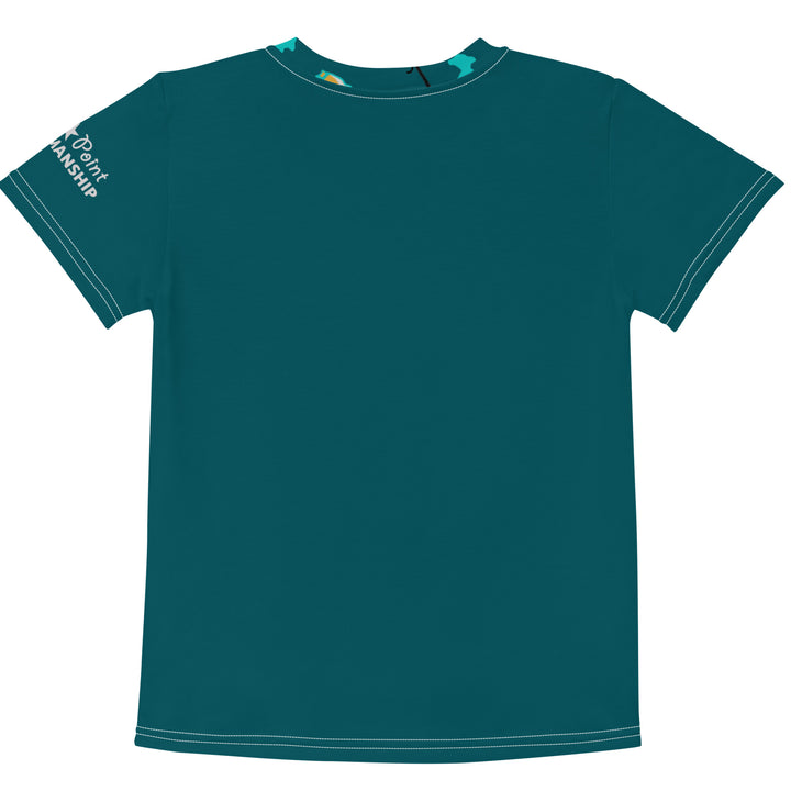 Dark Teal Palomino Driving Pony Kids Shirt Back