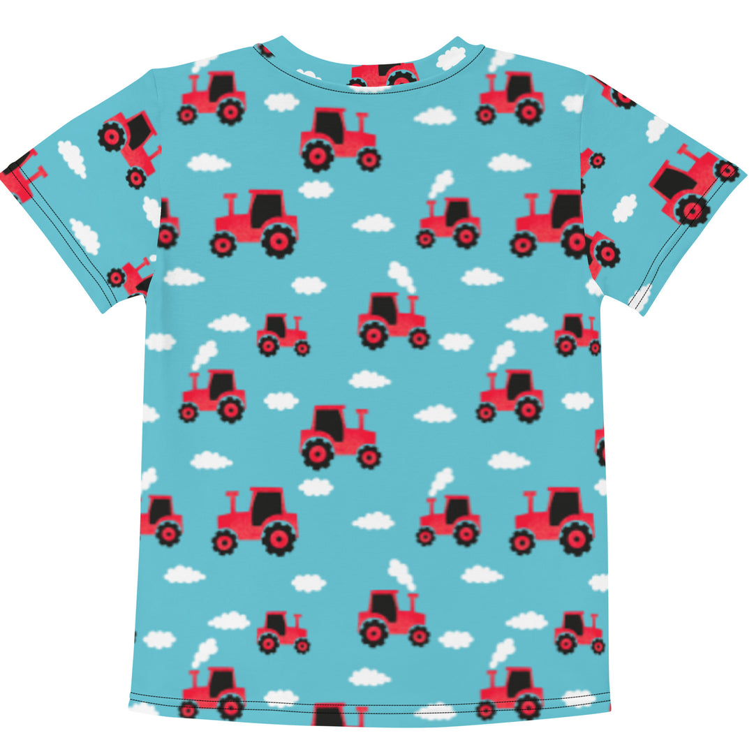 Red Farm Tractor Kids T-Shirt Back