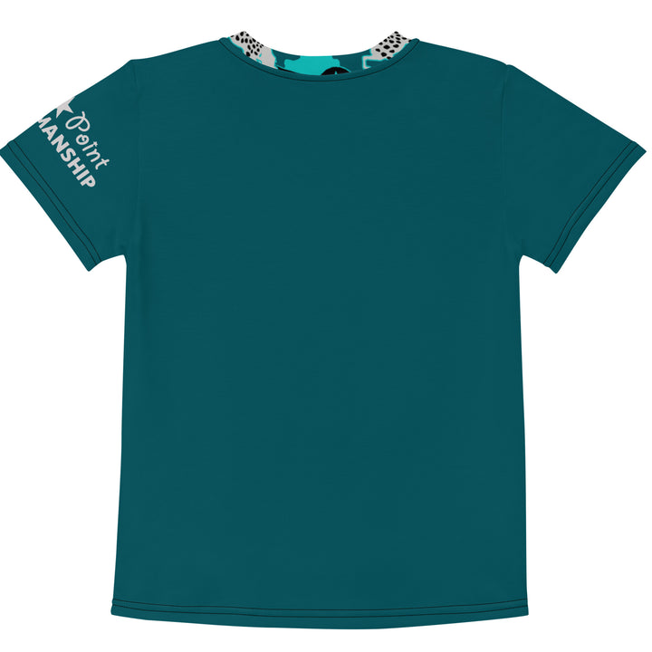 Dark Teal Appaloosa Driving Pony Kids T-Shirt Back