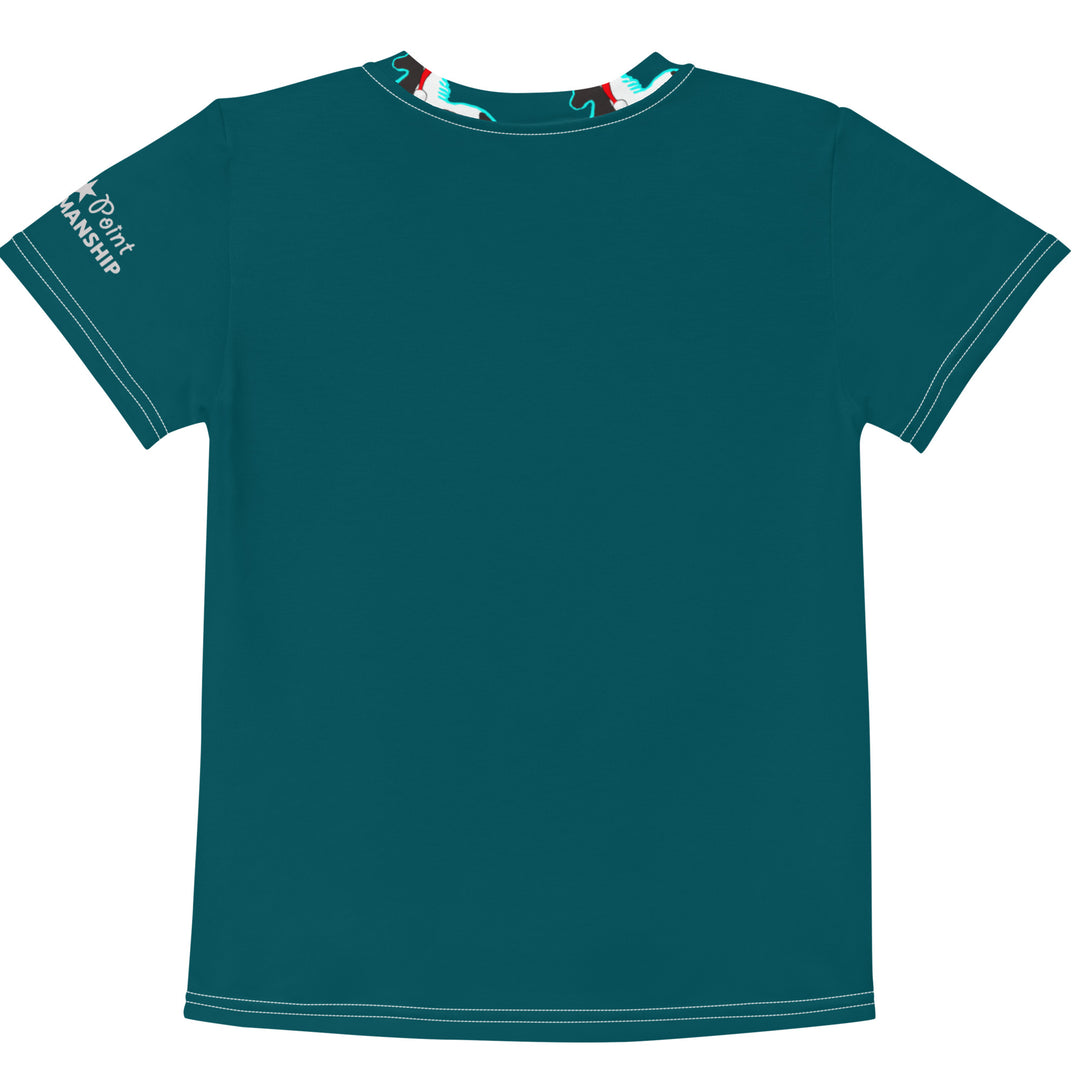 Dark Teal Christmas Santa Hat Pony Kids' Shirt 2T-7