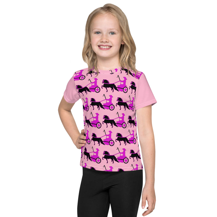 Kids Pink Driving Pony Crew Neck T-Shirt 2T-7