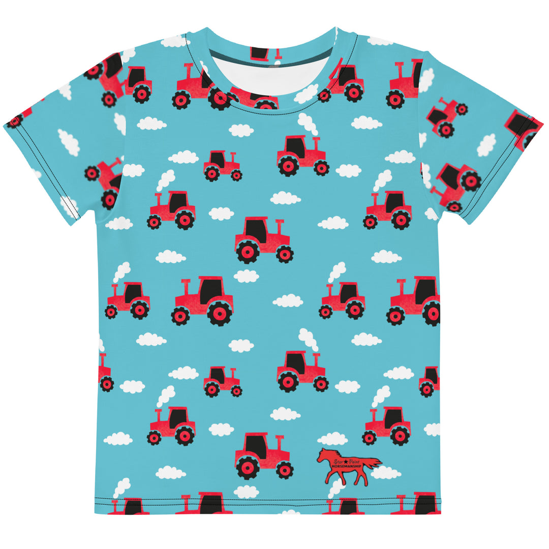 Red Farm Tractor Kids T-Shirt Front