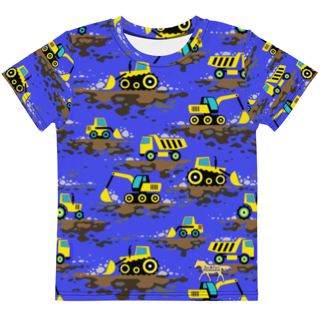 Yellow Construction Truck Kids T-Shirt 2T - 7 Front