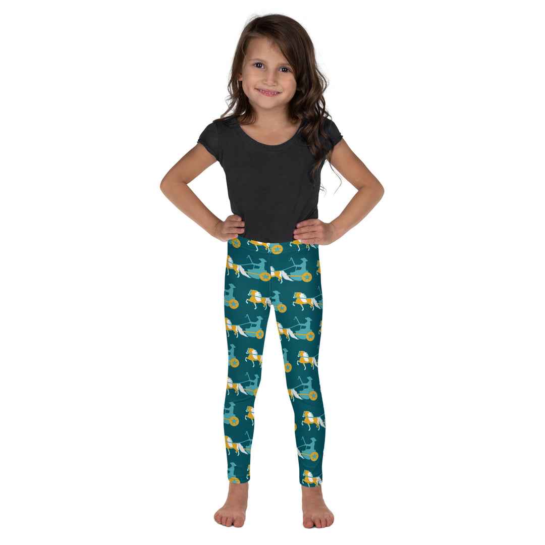 Dark Teal Palomino Driving Pony Kid's Leggings 2T-7