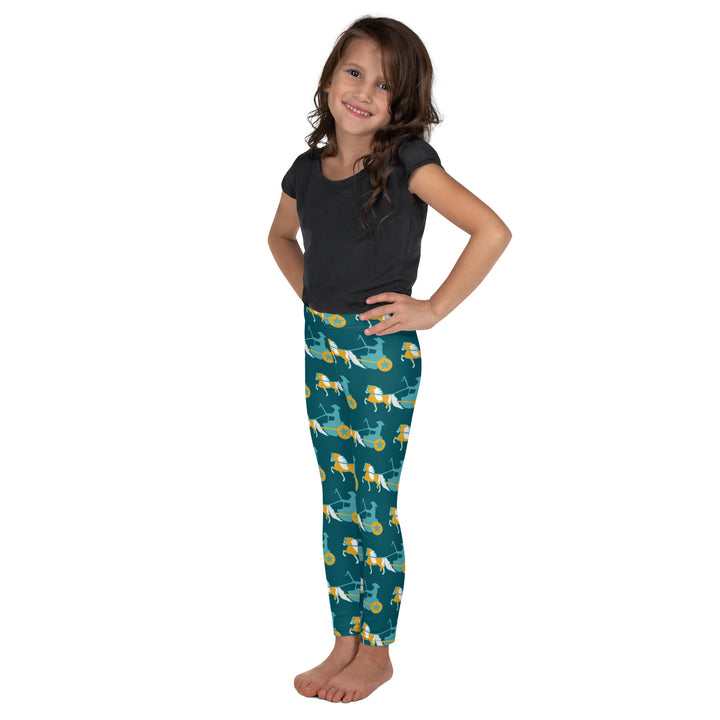 Dark Teal Palomino Driving Pony Kid's Leggings 2T-7