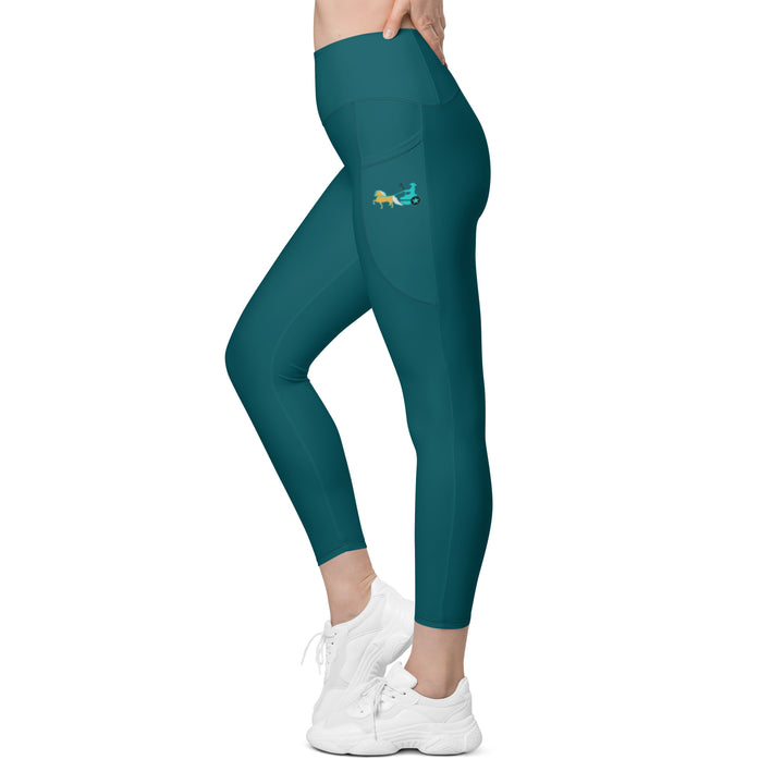 Women's Dark Teal Palomino Driving Pony Leggings w/Pockets