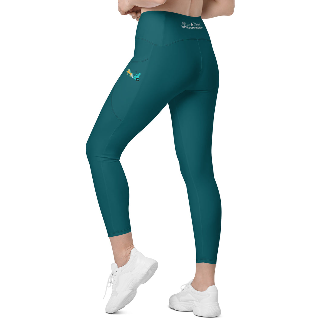 Women's Dark Teal Palomino Driving Pony Leggings w/Pockets