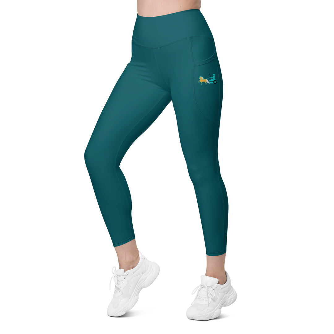 Women's Dark Teal Palomino Driving Pony Leggings w/Pockets