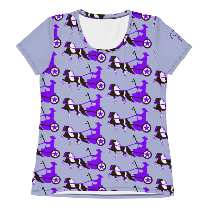 Purple Pinto Driving Pony All-Over Print Women's Athletic T-shirt