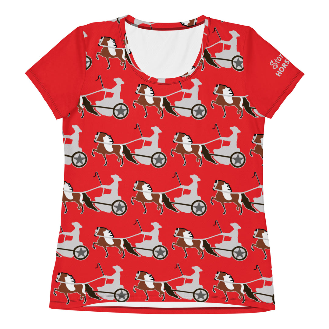 Red Pinto Pony All-Over Print Women's UV Sun Shirt