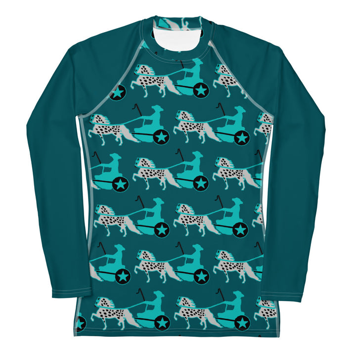 Dark Teal Appaloosa Driving Pony Women's UV Long Sleeve Sun Shirt