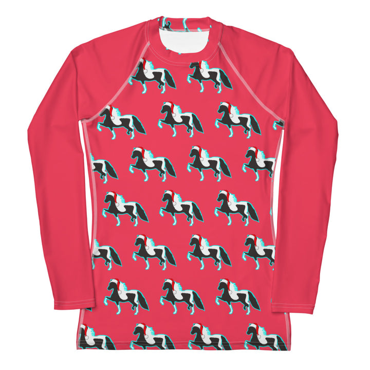 Red Santa Pony Women's Long Sleeve Shirt Front