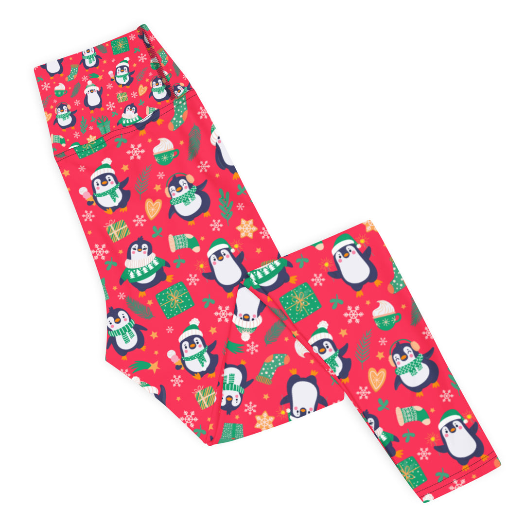 Holiday Red Penguin Women's Yoga Leggings