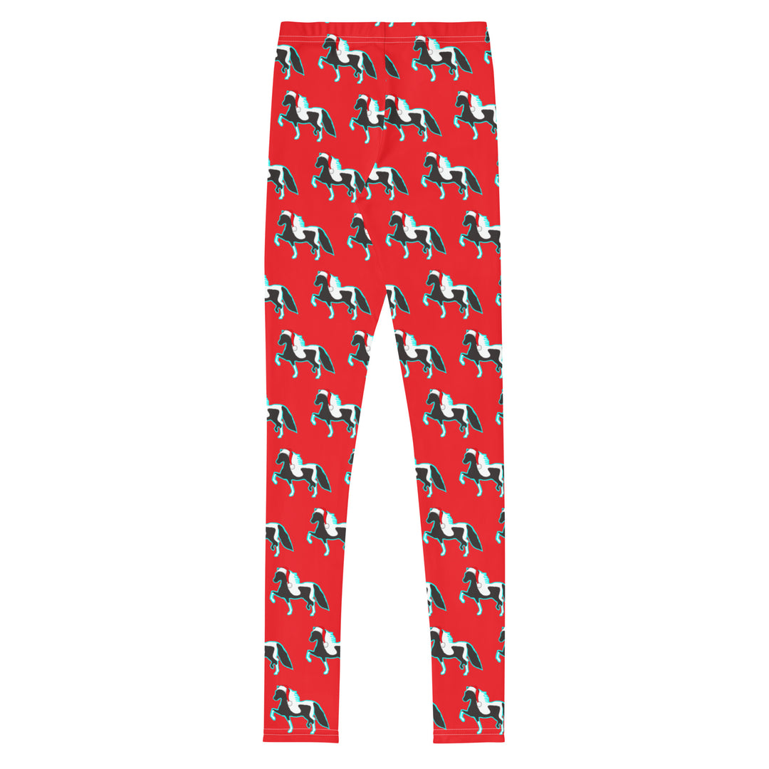 Red Christmas Santa Hat Pony Kids' Leggings 8-16 back