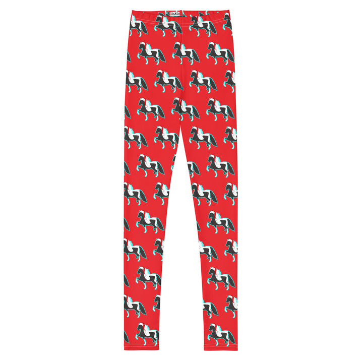 Red Christmas Santa Hat Pony Kids' Leggings 8-16 Front