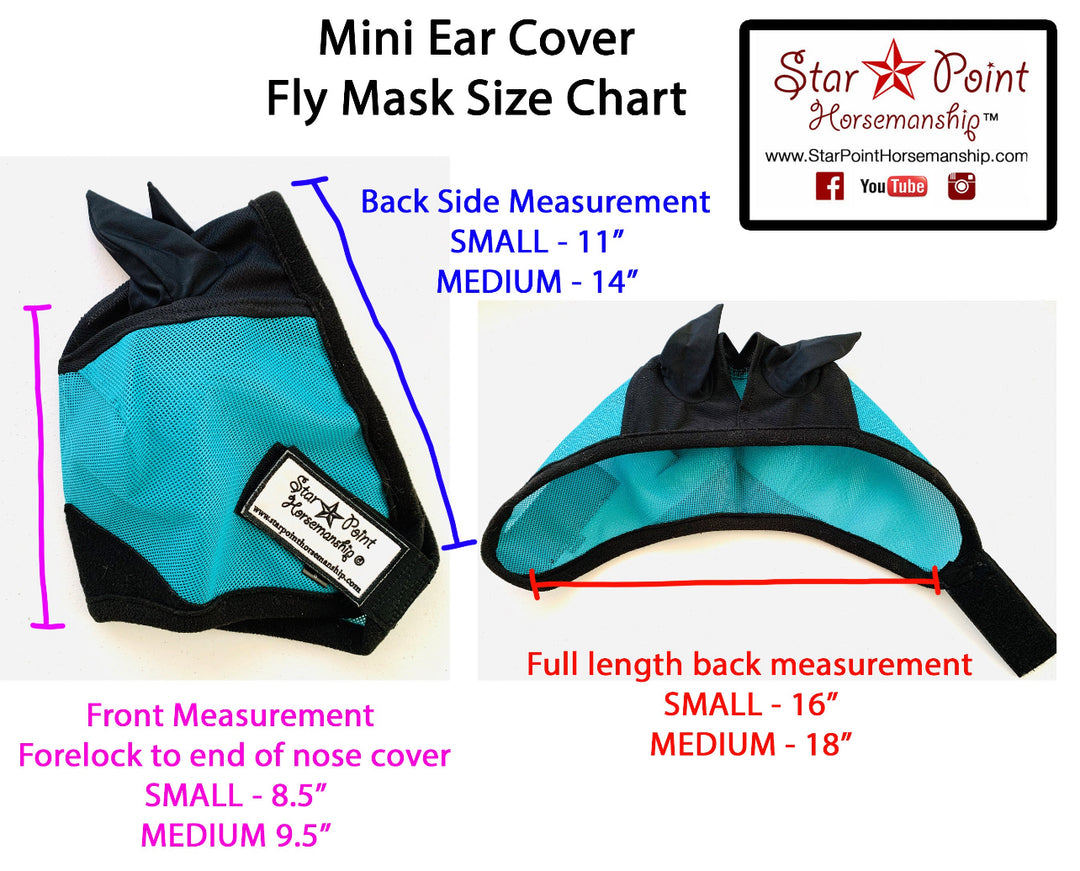 Mini-Pony Rainbow Cheetah Ear Cover UV Fly Mask - Star Point Horsemanship