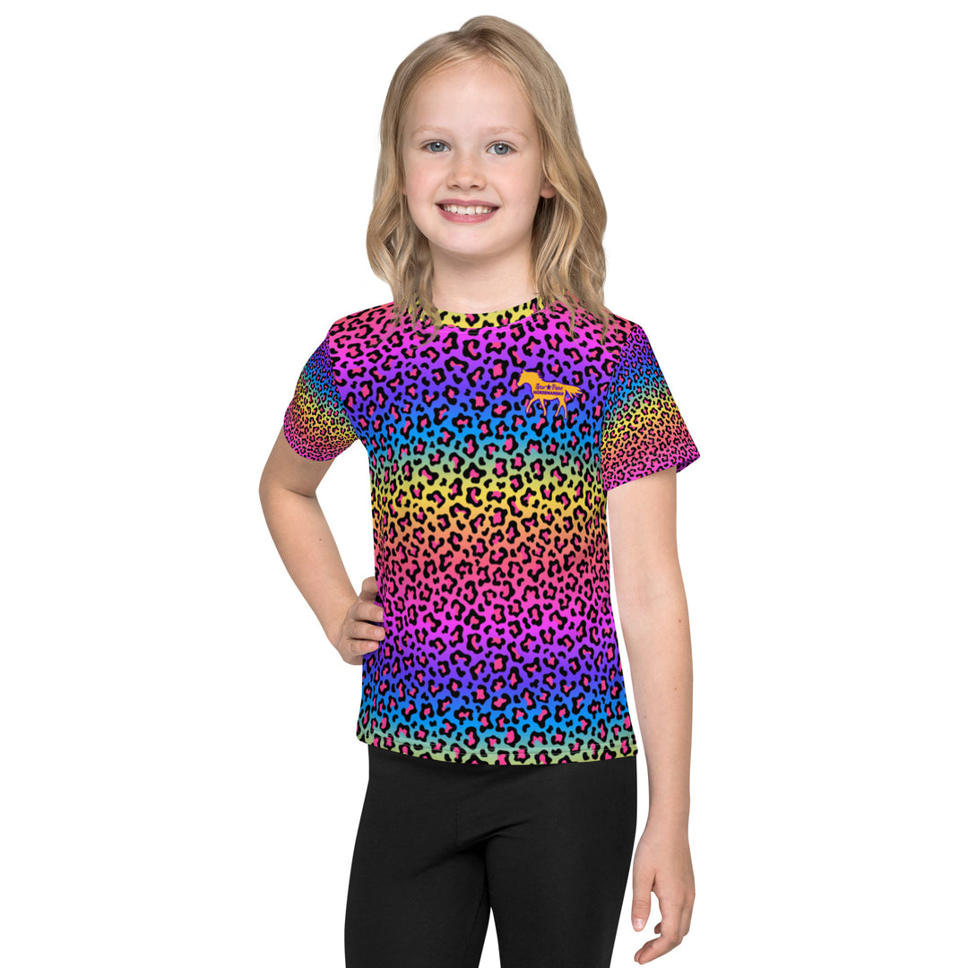 2T-7 Girl's Rainbow Cheetah Sun Shirt - Star Point Horsemanship