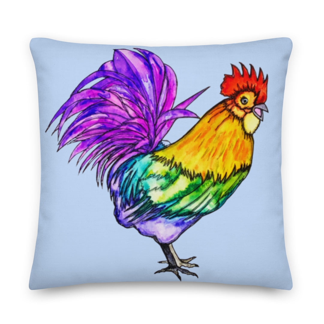Rainbow Rooster Pillow - Star Point Horsemanship