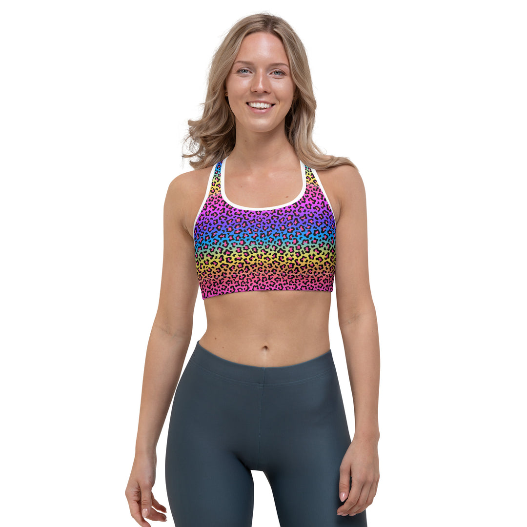 Women's Rainbow Cheetah Sports Bra – Star Point Horsemanship