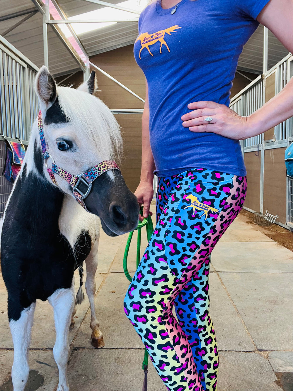 Women's Rainbow Cheetah Equi-Legging w/Pocket - Star Point Horsemanship